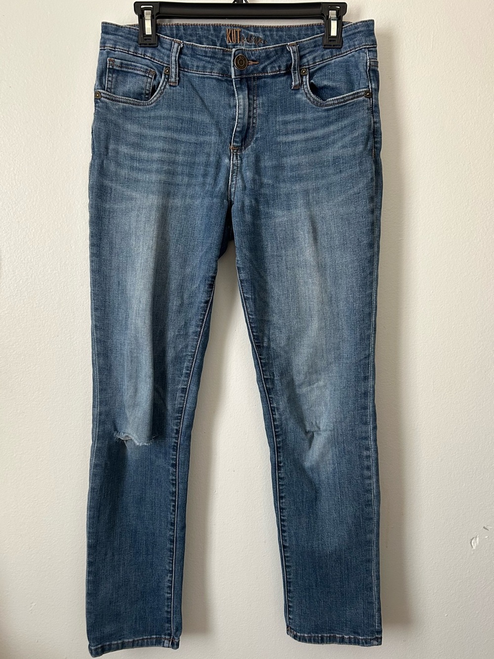 Kut from the Kloth Boyfriend Jeans Medium Wash Distressed Size 8